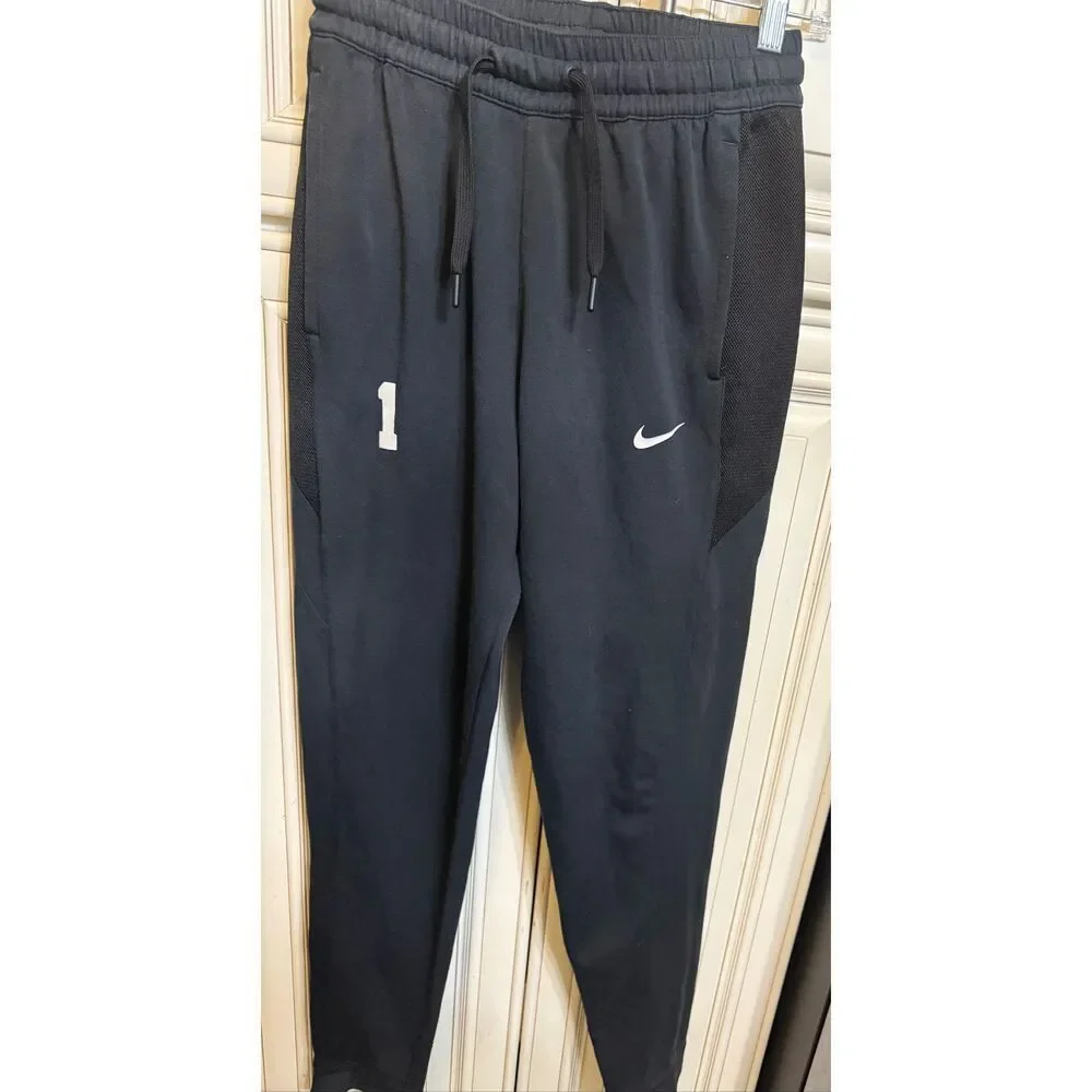 Nike Youth Dri-Fit Showtime Basketball Jogger Pants Black White Size Small